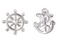 Blue Nautical Anchor Stud Earrings