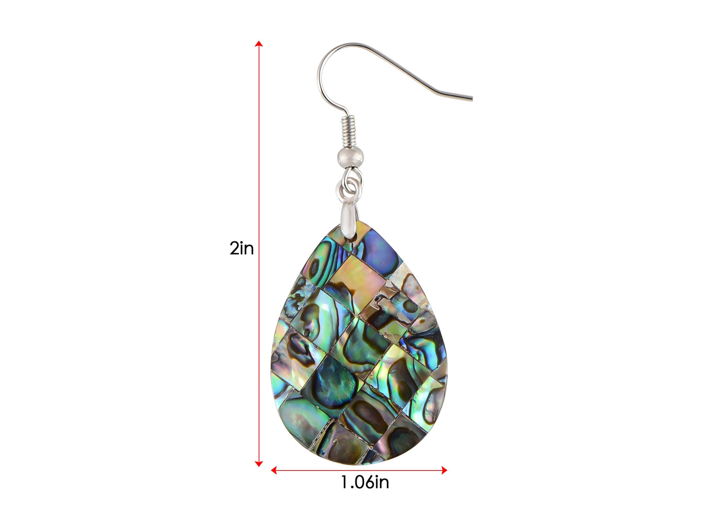 Mosaic Harmony Natural Abalone Shell Handmade Dangle Earrings Shell Jewelry