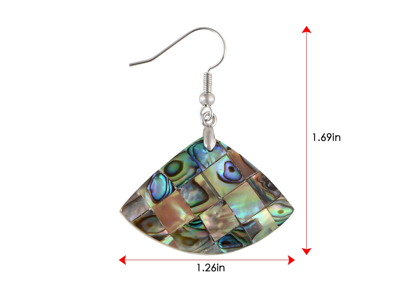 Mosaic Harmony Natural Abalone Shell Handmade Dangle Earrings Shell Jewelry
