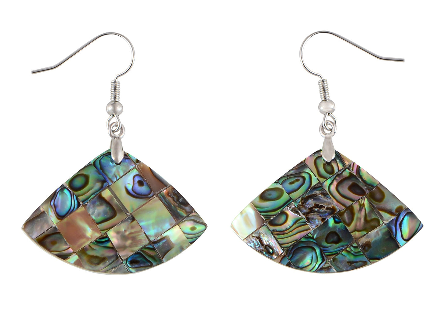 Mosaic Harmony Natural Abalone Shell Handmade Dangle Earrings Shell Jewelry