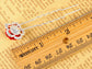 Contemporary Red Enamelled Rose Embellished Hair Pin