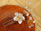 Vintage Flower Pearl Embellished Gold Bridal Hair Pin