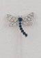 Vintage Dragonfly Hat Pin Silver Plated Sparkly Crystal Rhinestones Insect Hatpin Stick Lapel Pins for Women Men