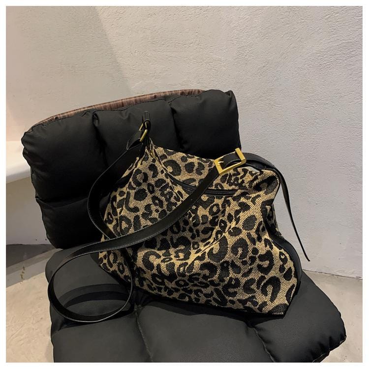 Textured Leopard Print Bag