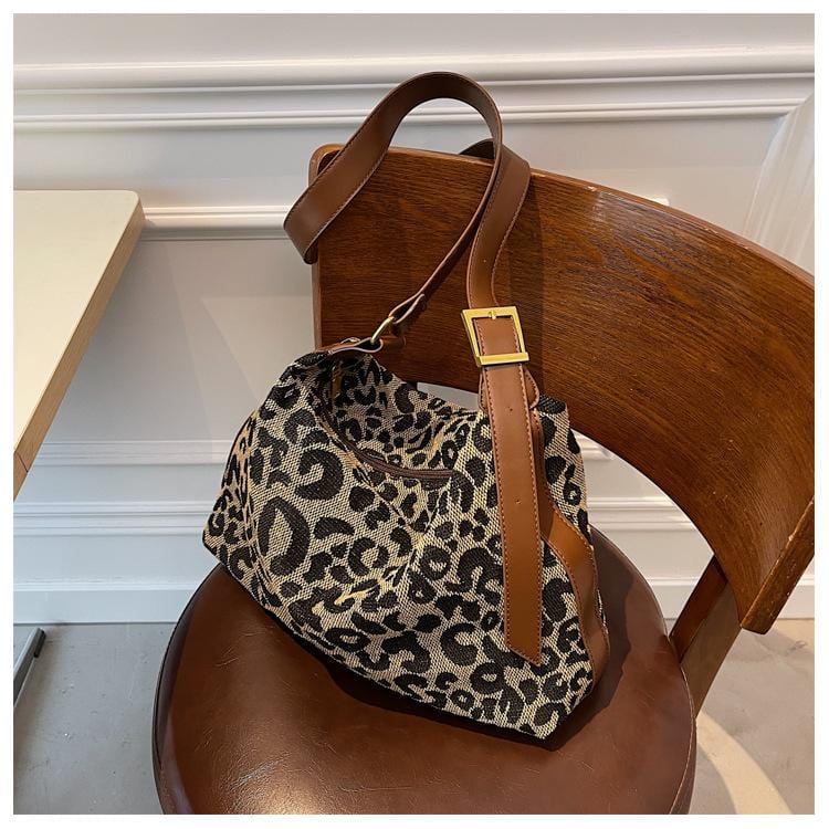 Textured Leopard Print Bag