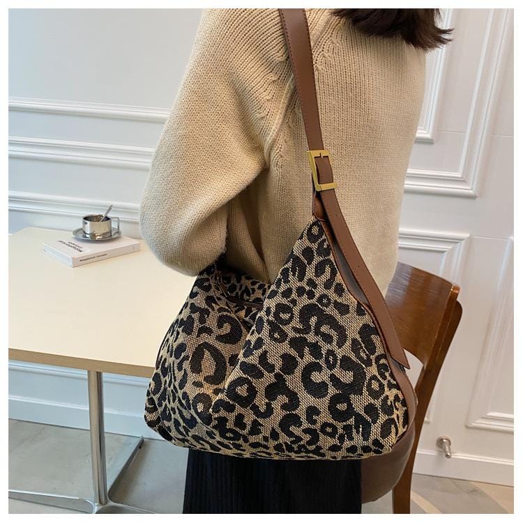 Textured Leopard Print Bag