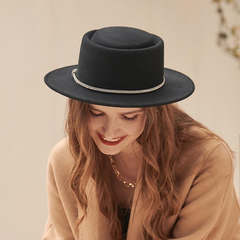 Bejeweled Trim Wide Brimmed Hat