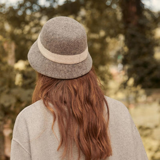 Two Tone Cloche Hat