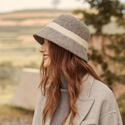 Two Tone Cloche Hat