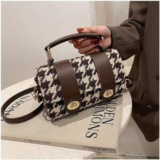 Houndstooth Twist Lock Bag