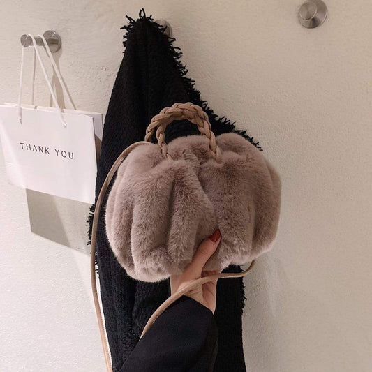 Fluffy Braided Handle Bag