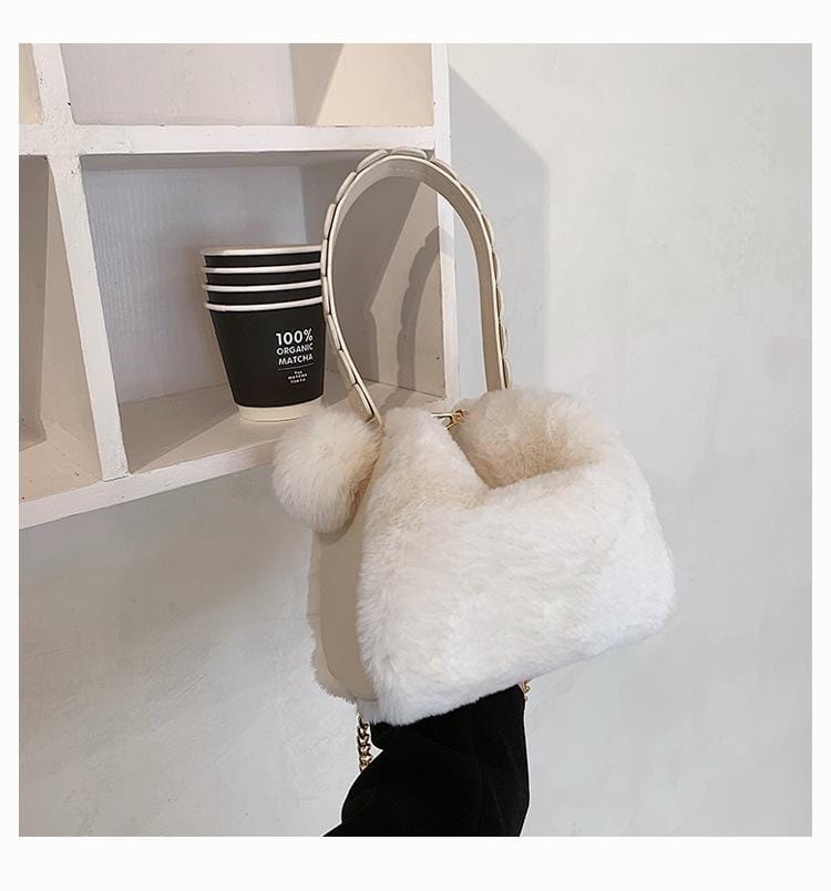 Fluffy Pompom Hand Bag