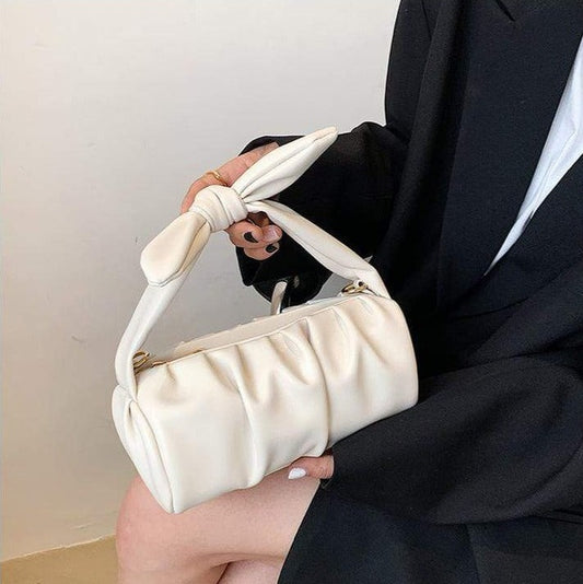 Ruched Cylinder Hand Bag