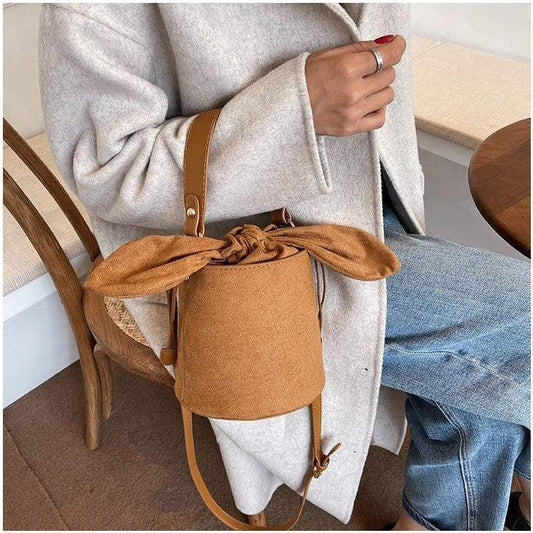 Ribbon Top Bucket Bag