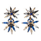 Pointy Stars Design Geometric Shaped Crystals Dangle Earrings