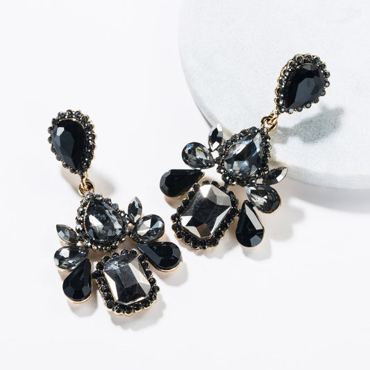 Beautiful Dangle Geometric Shaped Crystals Earrings