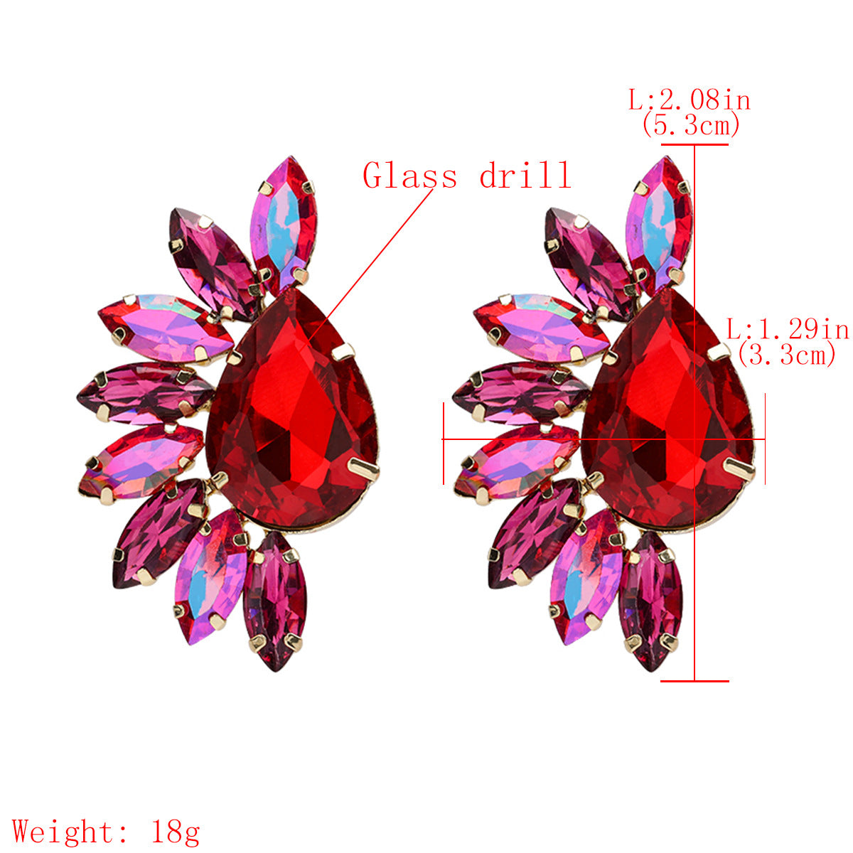 Elegant Round Flower Crystal Earring
