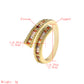 Colorful Rectangular Rhinestones Gold Twist Ring