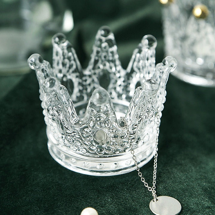 Clear Crown Candle & Jewelry Holder