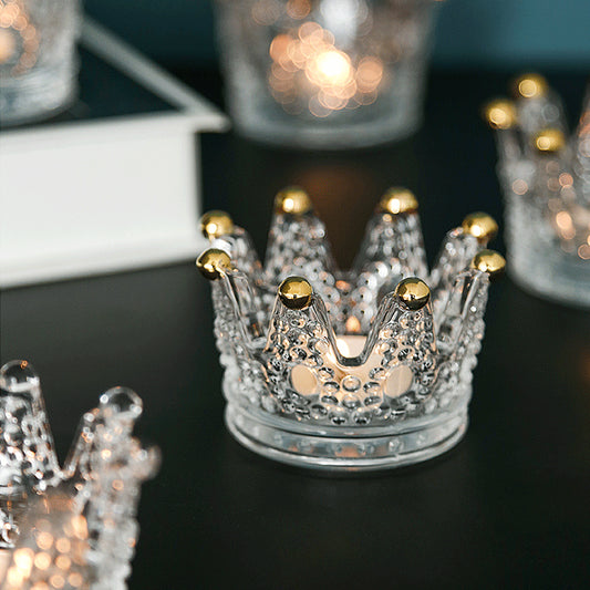 Clear Crown Candle & Jewelry Holder