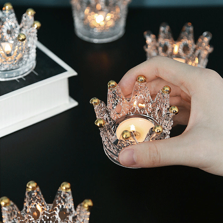 Clear Crown Candle & Jewelry Holder