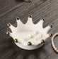 White Ceramic Crown Jewelry Holder