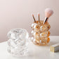 Bubble Brush Holder Clear Glass Cup