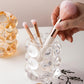 Bubble Brush Holder Clear Glass Cup