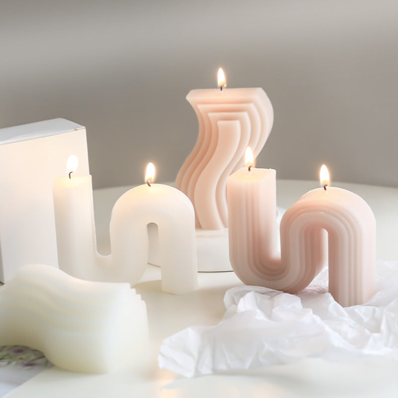Layered Curvy Decorative Candle