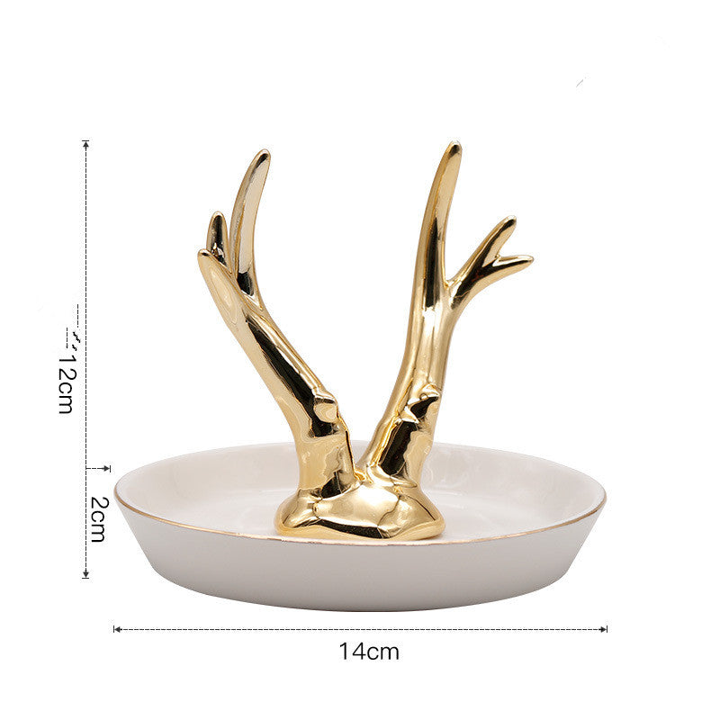 Gold Antlers Jewelry Holder