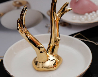 Gold Antlers Jewelry Holder