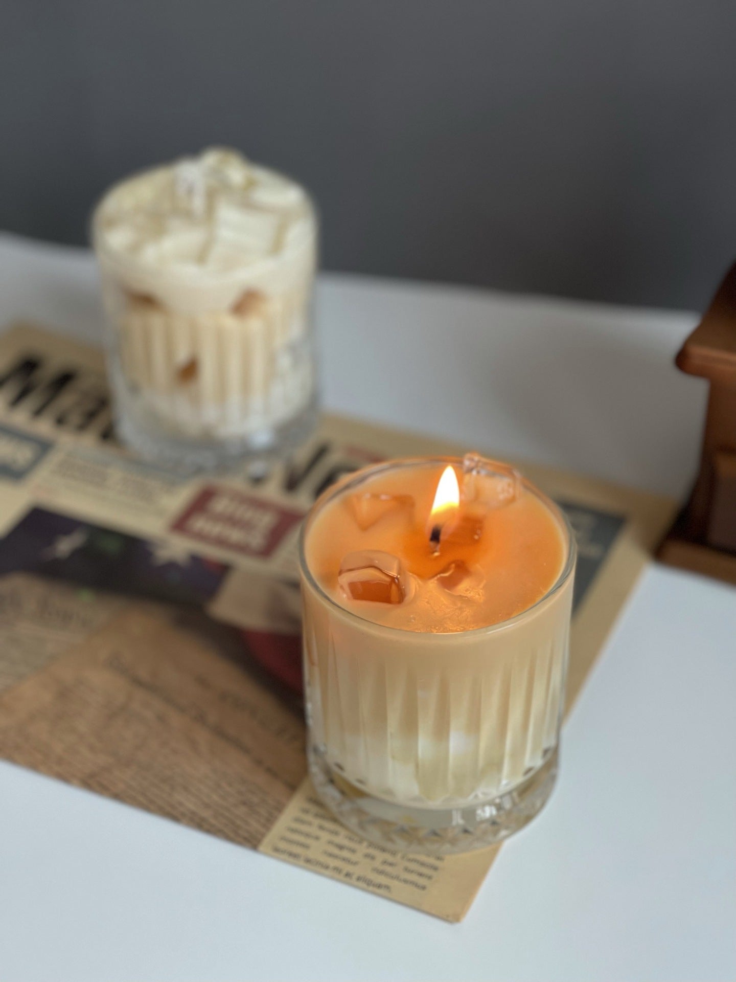 Iced Whipped Cream Coffee Decorative Candle