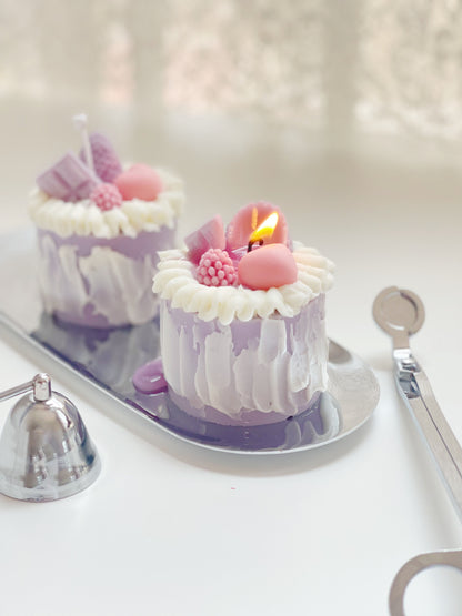 Purple Berries Cake Decorative Candle