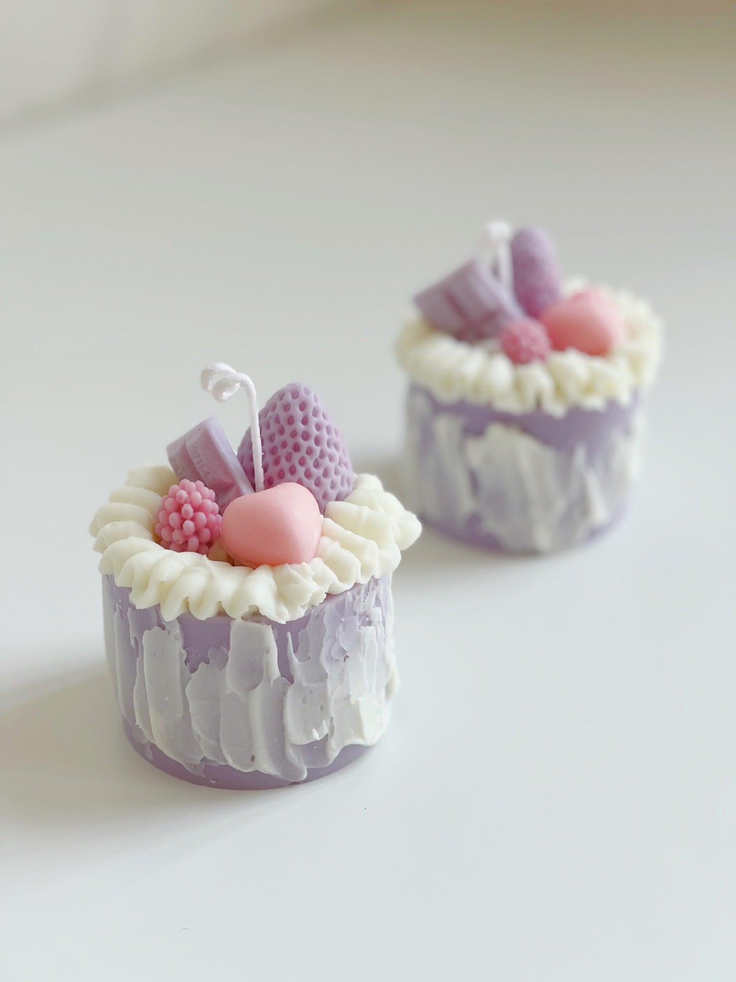 Purple Berries Cake Decorative Candle