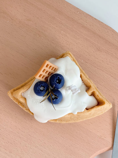 Waffle with Cream Decorative Candle