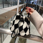 Fluffy Diamond Pattern Bucket Bag