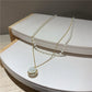 Double Layered Pearl and Gold Chain Necklace