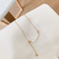 Gold Pearl Line Necklace