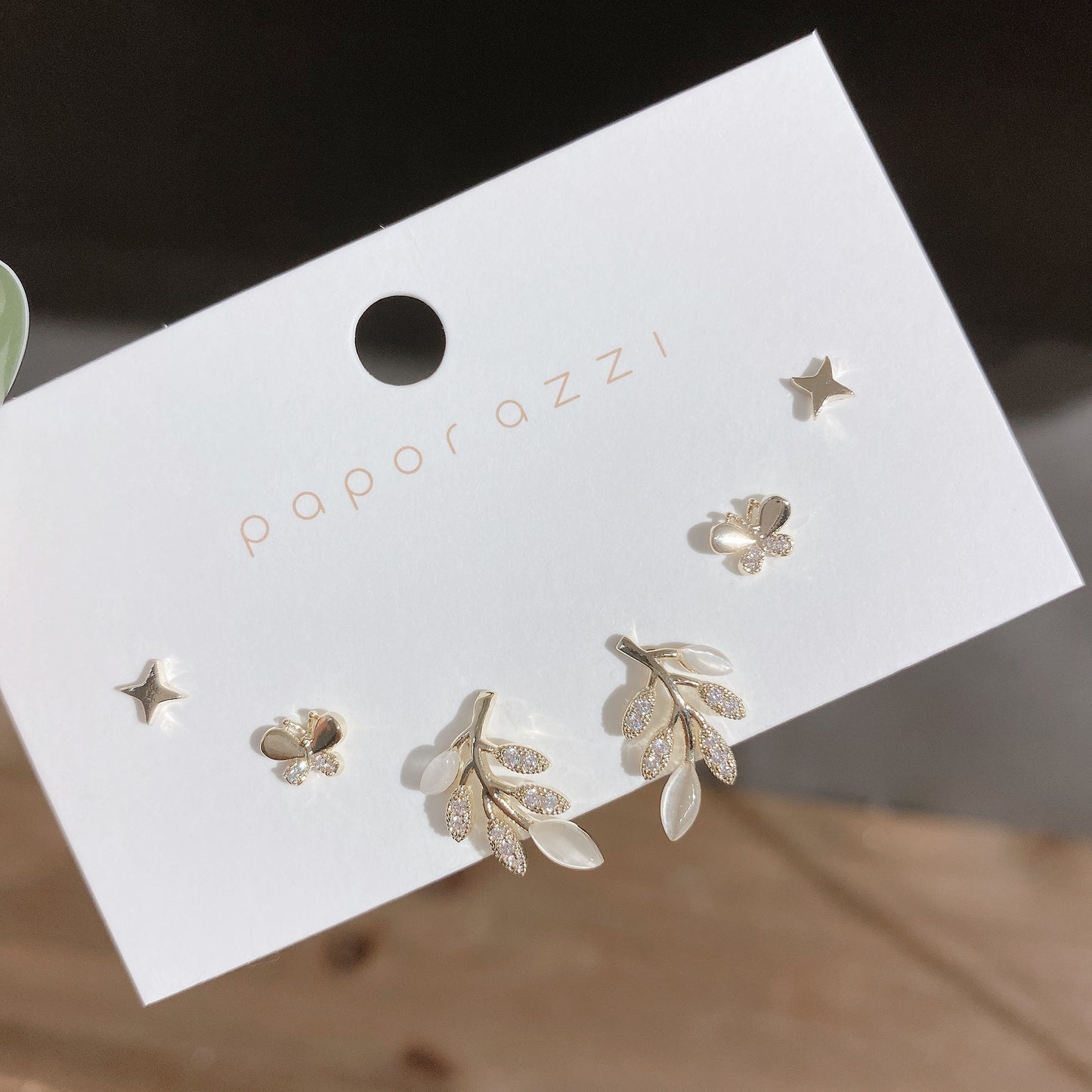 Gold Toned Variety Earring Studs