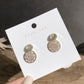 Classic Gold Circle with Cat Eye Stone Earring