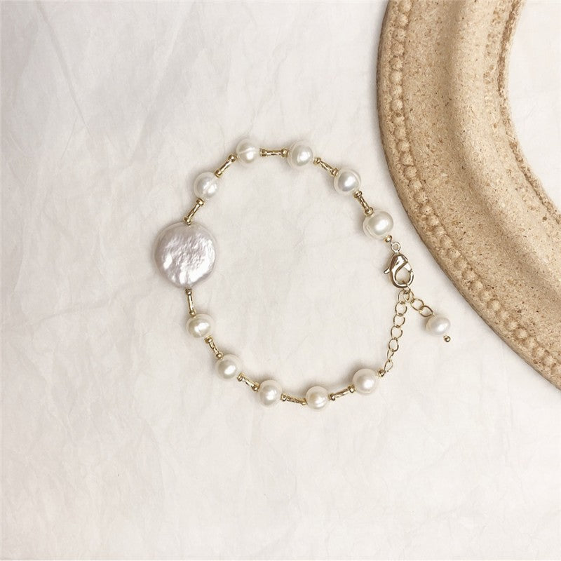 White Iridescent Pearl Bracelet