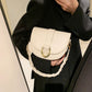 Saddle Shaped Shoulder Bag with Braided Handle