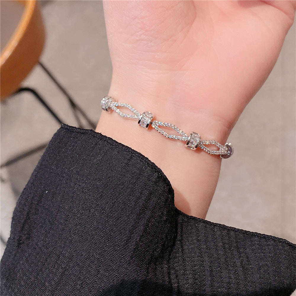 Elegant Silver Crystal Bracelet