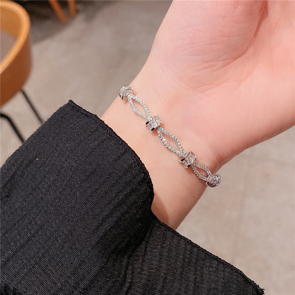 Elegant Silver Crystal Bracelet