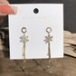 Crystal Embellished Flower Dangle Earrings