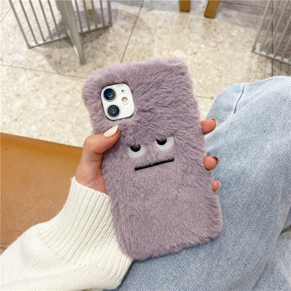 Soft Fluffy Furry Purple Monster Phone Case