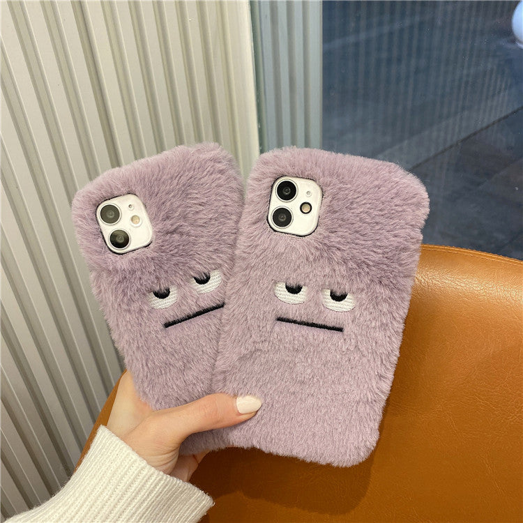 Soft Fluffy Furry Purple Monster Phone Case