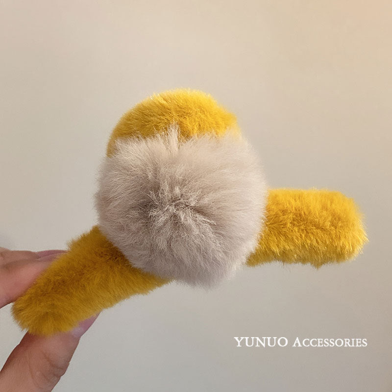 Soft Pompom Hair Claw