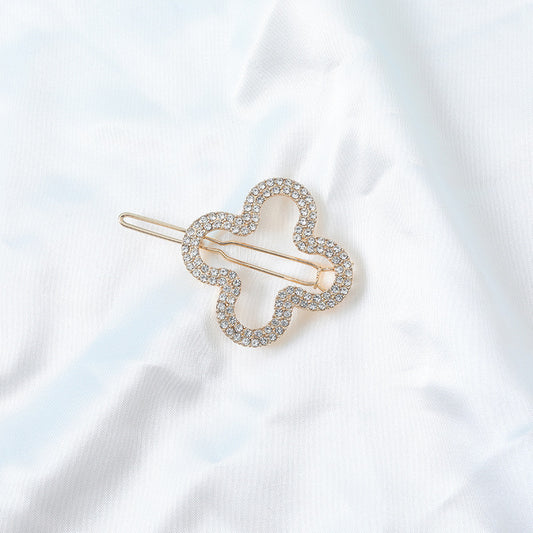 Crystal Embellished Clover Hair Pin