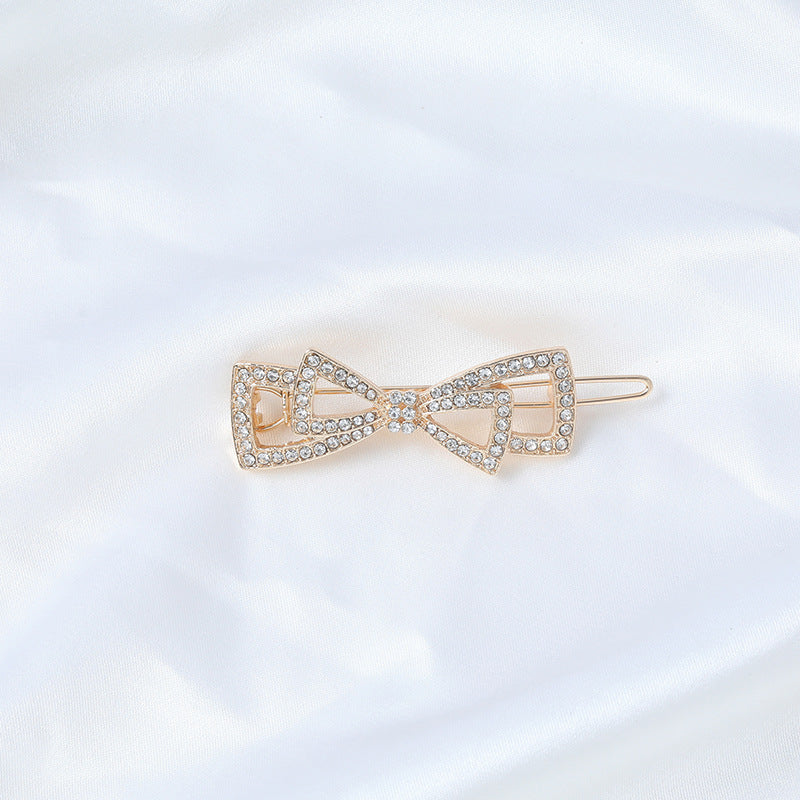 Crystal Embellished Triangular Bow Hair Pin